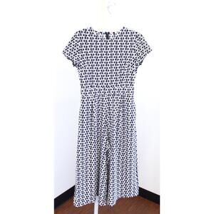 Jude Connally Navy Blue White Chainlink Print Cropped Wide Leg Jumpsuit Size XS